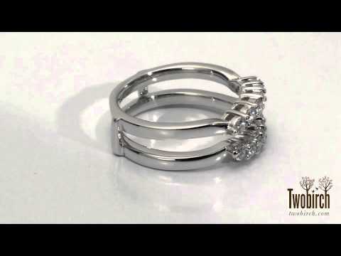 .50 ct. Double Shared Prong Contour Ring Guard - TwoBirch  TB-GUARD-0035-WG-H