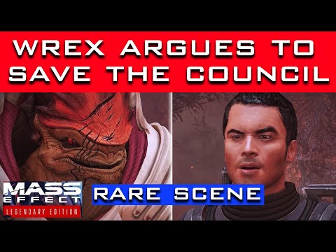 RARE Mass Effect 1 Scene - Wrex Argues to SAVE THE COUNCIL (and Kaidan Becomes a Renegade)