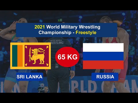 Russia vs SRI LANKA - 2021 World Military Wrestling Championship - Freestyle - 65 kg