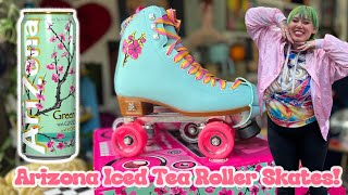ARIZONA ICED TEA ROLLER SKATES? UNBOXING AND DIY-ING AZ ICED TEA X MOXI SKATES BEACH BUNNIES!