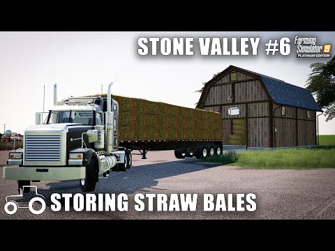 Storing Straw Bales & Harvesting Soybeans - Stone Valley #6 Farming Simulator 19 Timelapse
