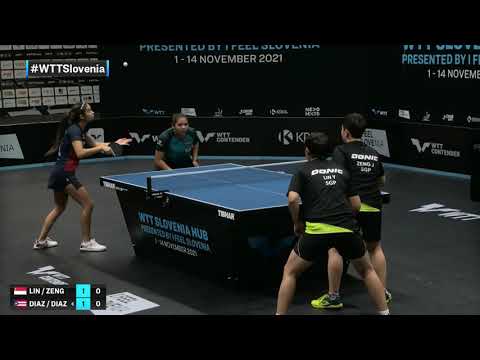 Lin Ye/Zeng Jian vs Melanie Diaz/Adriana Diaz | WTT Contender Laško 2021 | WD | SF