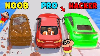 NOOB vs PRO vs HACKER in BUILD A CAR RACING with SHINCHAN and CHOP