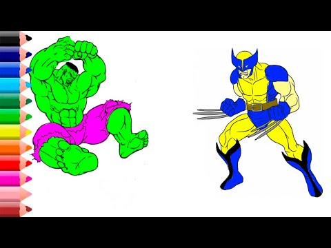 Wolverine Vs Hulk Coloring pages || How to draw avengers?