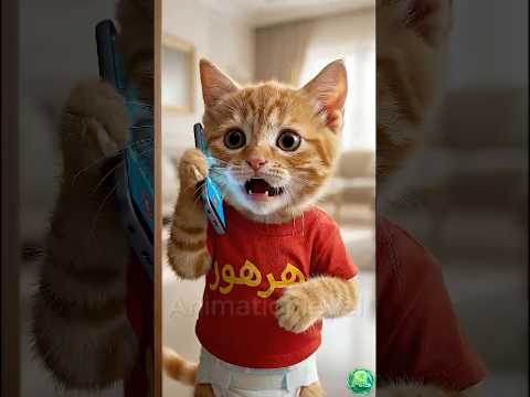 هرهور ينتقم لأبوه | قصة قط صغير قلب الطاولة 🔥🐱#cat #ai #قطط
