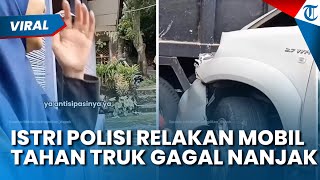 ISTRI POLISI SELAMATKAN WARGA! Relakan Mobilnya Ditabrak Truk yang Tak Kuat Nanjak di Depok