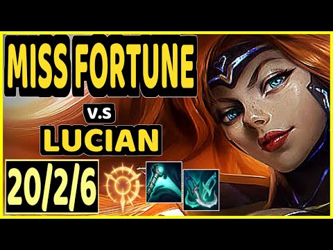 GORICA (MISS FORTUNE) vs LUCIAN - QUADRAKILL 20/2/6 KDA BOTTOM ADC GAMEPLAY - NA Ranked GRANDMASTER