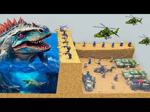 LEGO FLOOD Action | Battle Between Evil Sea Monsters Attacking Lego Army Causing Tsunami And Flood