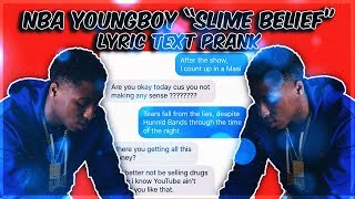 NBA YOUNGBOY &quot;SLIME BELIEF&quot; LYRIC TEXT PRANK ON MOM GONE WRONG!