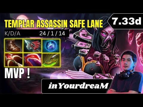 PATCH 7.33d - inYourdreaM Templar Assassin Safe Lane Gameplay - Dota 2 Full Match Gameplay