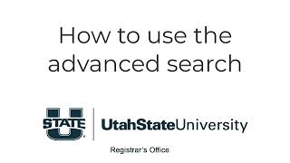 Advanced search in Banner Registration