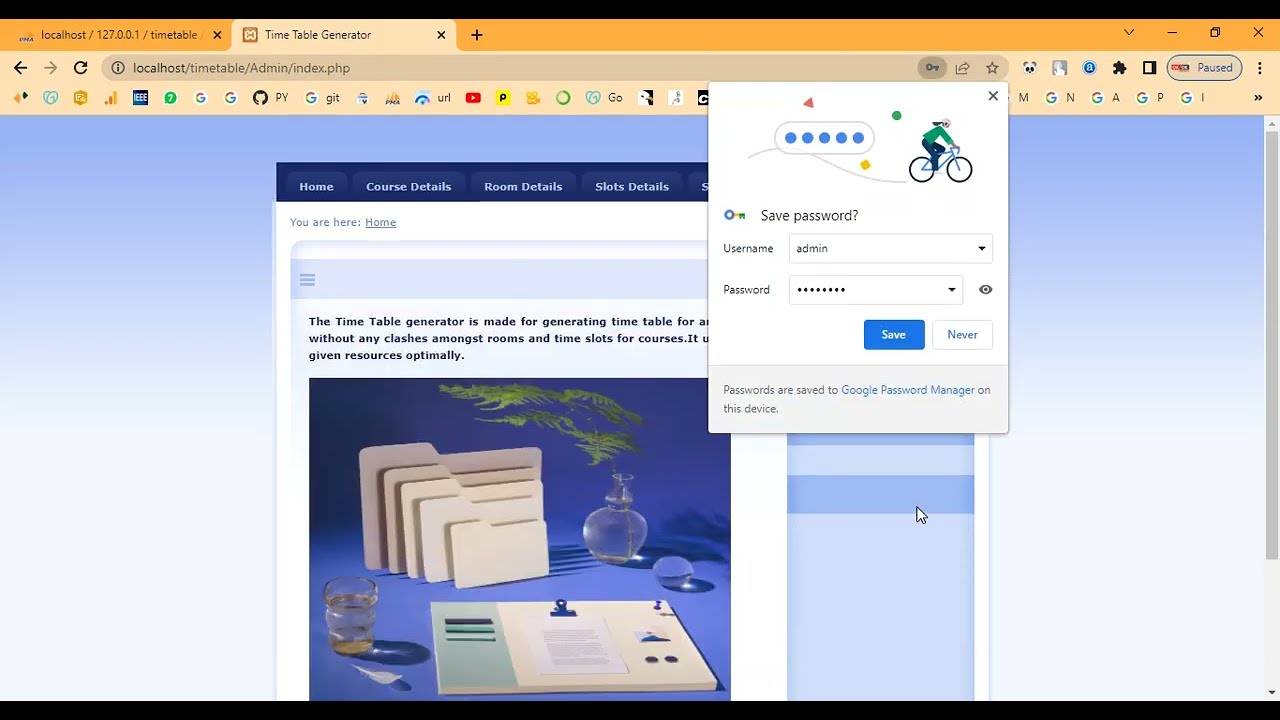 Automated Timetable Generator in PHP Application Projects