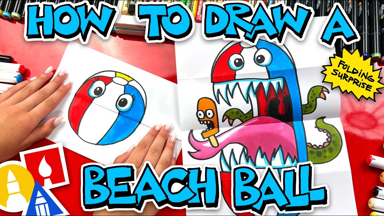 How To Draw A Beach Ball Monster Folding Surprise