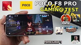 POCO F8 PRO: Gaming TEST | Genshin Impact, Red Dead Redemption, Mobile Legend, New State y Minecraft