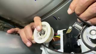 How to attach the drum belt to pulley and motor on Samsung Dryer
