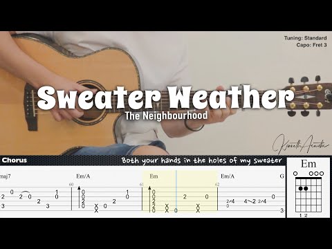 Sweater Weather - The Neighbourhood | Fingerstyle Guitar | TAB + Chords + Lyrics
