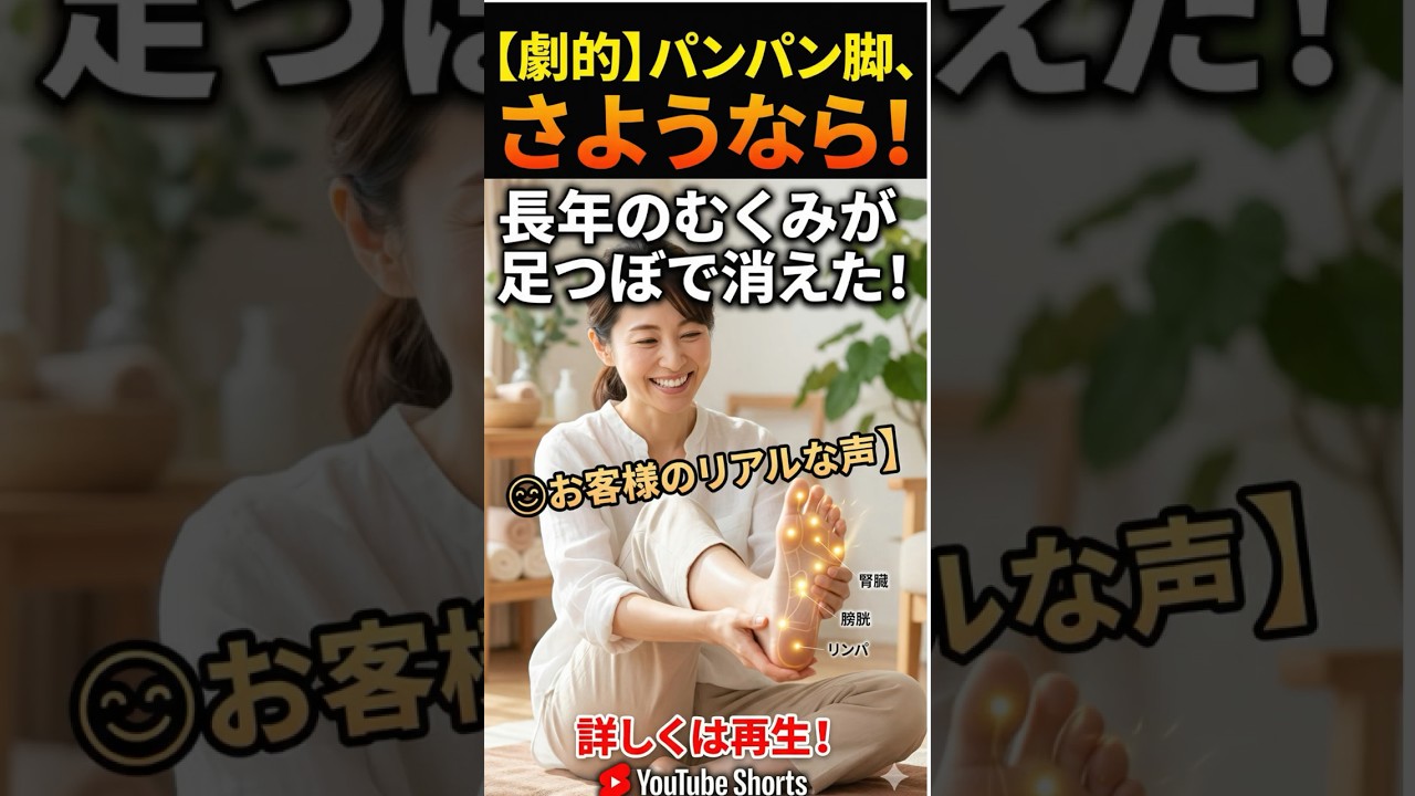 【劇的変化】夕方になると靴がきつい…💦そんな長年の「パンパン脚」がスッキリ！プロの足つぼを体験したお客様のリアルな声をお聞きください🦶✨