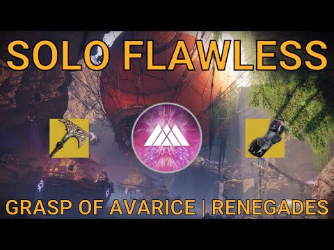Solo Flawless Grasp of Avarice on Warlock | Renegades (Destiny 2)