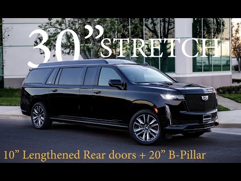 30 INCH STRETCH CADILLAC ESCALADE ESV LIMOUSINE BY BECKER AUTOMOTIVE DESIGN