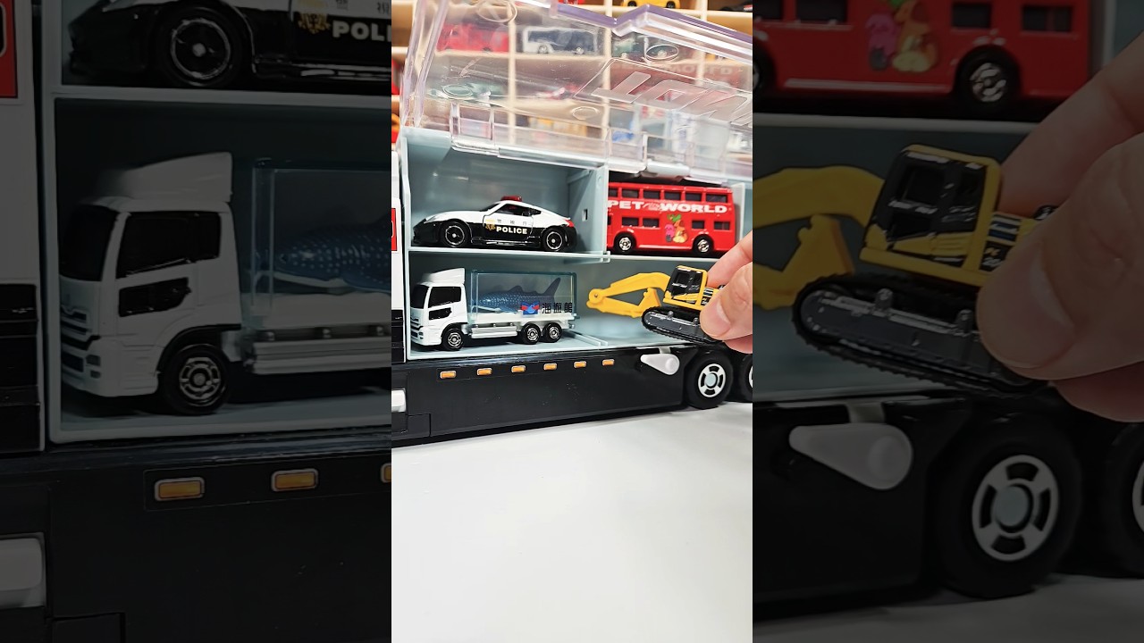 Tomica Fast Unboxing ASMR ☆ Diecast Cars into Convoy Truck! #short #tomica #diecast