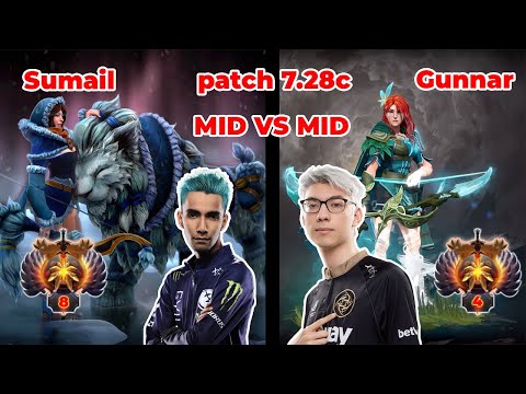 Sumail Mirana Mid VS Gunnar Windrunner - DOTA 2 7.28c - MMR rank - Dota2 Gameplay