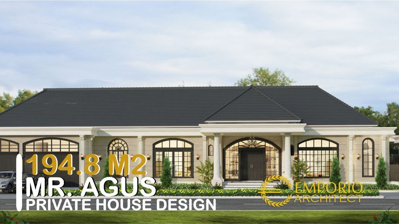 Video 3D Mr. Agus Mediterranean House 1 Floor Design - Jambi