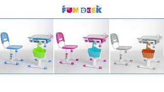 FunDesk растущая детская парта и стул Bambino Grey