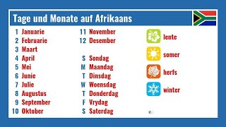 Tage und Monate auf Afrikaans