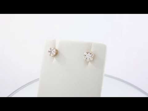 18K Rose Gold Diamond Stud Earrings