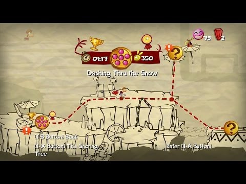 Walkthrough: Rayman Origins 100% - Gourmand Land - Dashing Thru the Snow - Time Trial