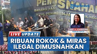 Ribuan Rokok dan Miras Ilegal Dimusnahkan Bea Cukai Jayapura, Potensi Kerugian Capai Rp331 Juta