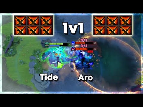 Tidehunter vs Arc Warden - Dota 2 1v1 Level 30