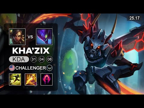 Kha'Zix vs Nidalee Jungle - NA Grandmaster - Patch 25.17 Season 15