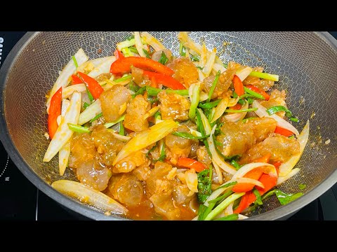 Gân Bò Xào Sa Tế - Gân mềm giòn thơm ngon cay cay cực hấp dẫn