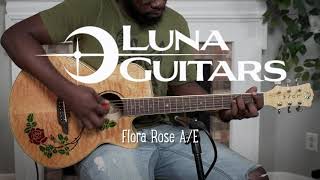 Video thumbnail for Luna Flora Rose Grand Concert Guitar with Fishman Electronics by Luna Guitars