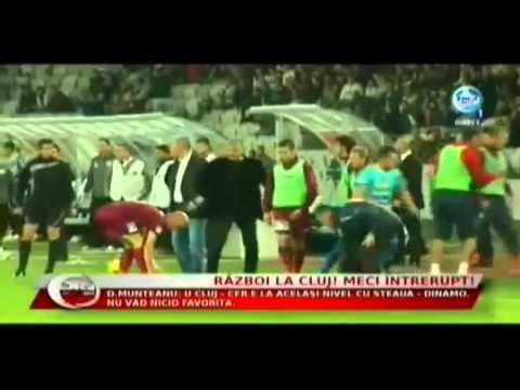 Romanian derby abandoned after keeper attacks goal post then opponent after penalty!