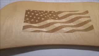 Z Galva Etching American Flag and BITO on Wood
