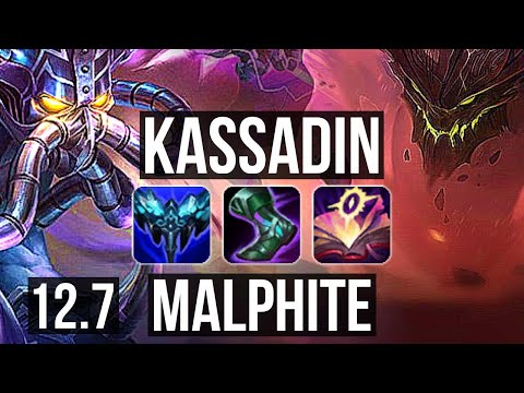 KASSADIN vs MALPHITE (MID) | 15/1/6, Legendary, 300+ games | BR Diamond | 12.7