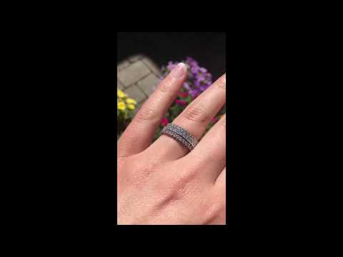 Stackable 1.9mm Double Shared Prong Eternity Ring - TwoBirch-TB-ETR-0004-WG-J -Stack