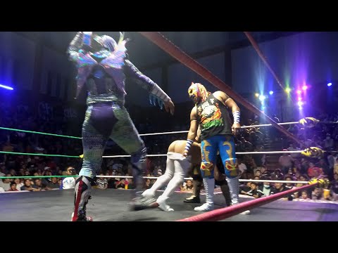 Parka Negra, Cerebro Negro y Tiago Vs Hijo de Alebrije, Xibalba y Lobito I en la Arena Neza