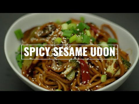 15-Minute Spicy Stir Fry Sesame Udon Noodles Recipe | VEG | SUPER DELICIOUS