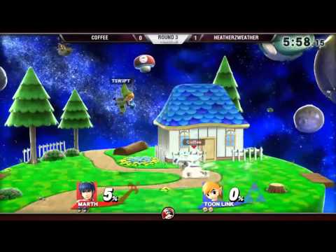 Smash 4 Versus Weekly 10/8/15 - Winners R3 - Coffee (Greninja/Marth) vs HeatherZWeather (TLink)