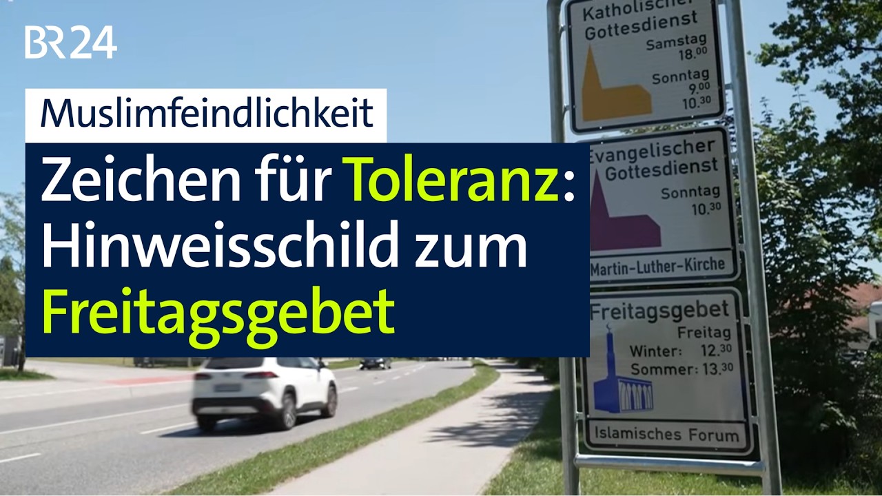 Schild zu muslimischem Freitagsgebet sorgt für Kontroverse | Abendschau | BR24