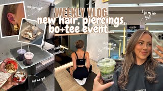 WEEKLY VLOG 💇‍♀️ | I dyed my hair, new piercings, bo+tee event, trying new London hotspots...