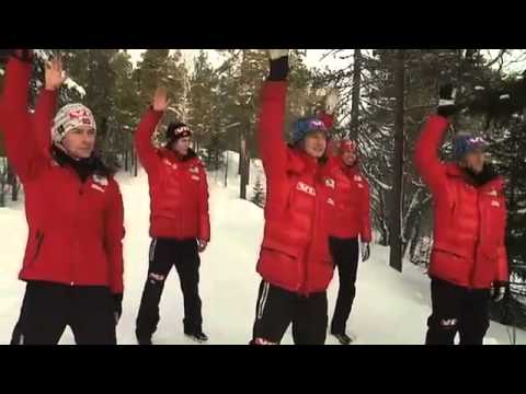 Norwegian Ski Jumpers are dancing