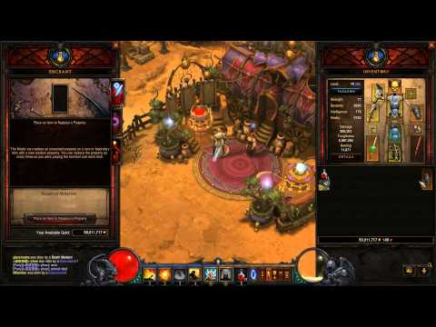 Reaper of Souls Act 2 Gameplay - T2 Rift Farming, Mystic, Crafting & Enchant, Monk Skills & Diablo 3