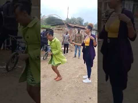 Just Ghetto Radio's Shideh and Miss Tourism International Kenya Diana Joy skipping rope game