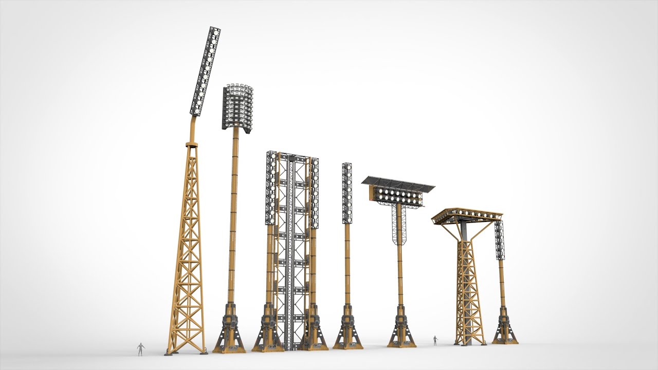 विज्ञान फाई फ्लडलाइट 11 3D मॉडल