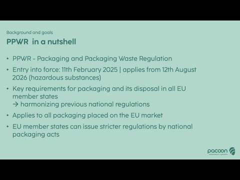 PPWR Explanation and Introduction PPWR Check web tool - Webinar in English