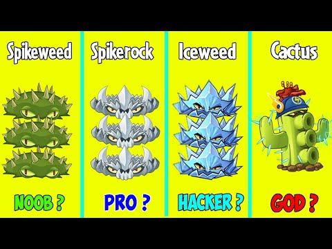 ICEWEED vs SPIKEWEED vs SPIKEROCK vs CACTUS - Who Will Win? - PvZ 2 Plant Vs Plant